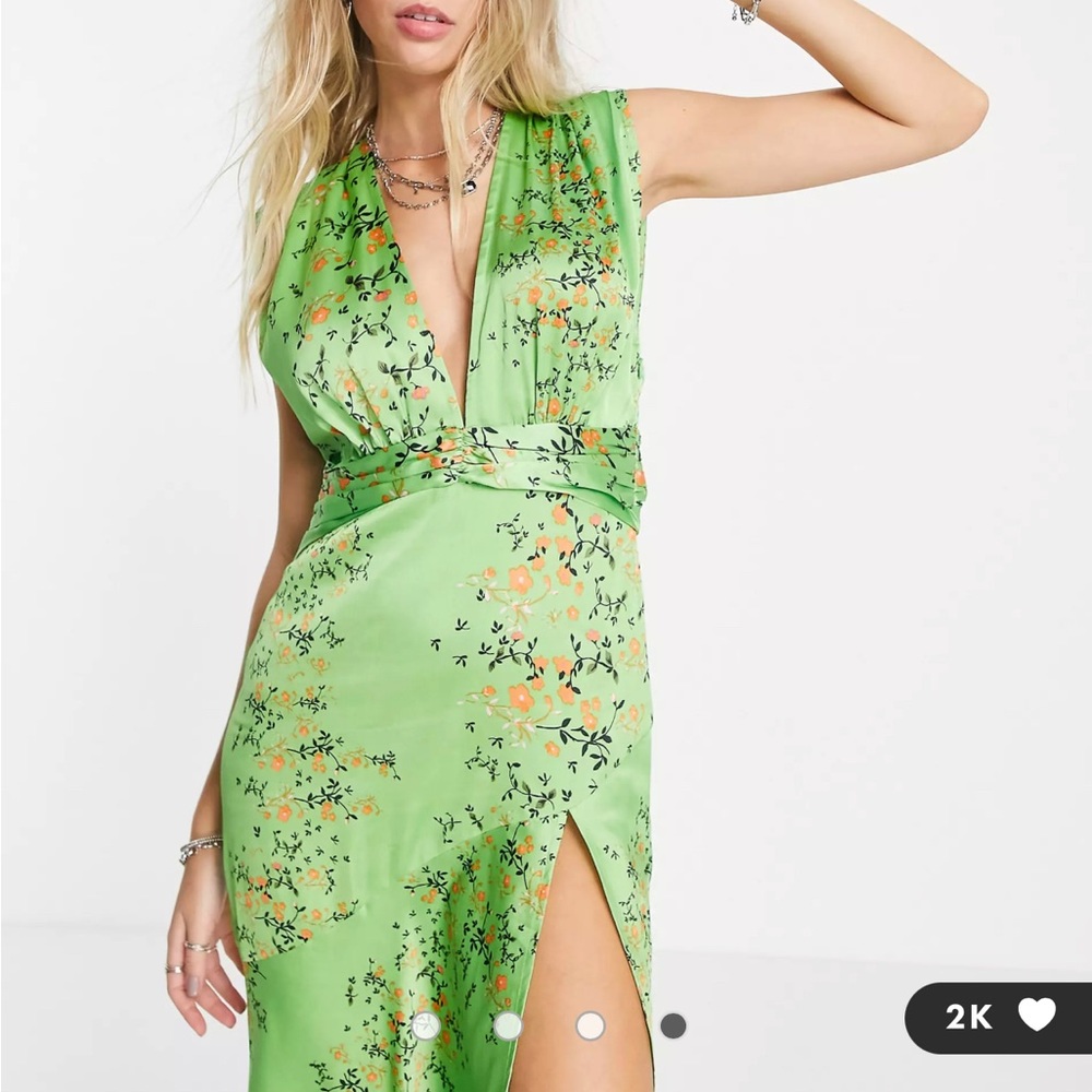 Silk midi dress with slit